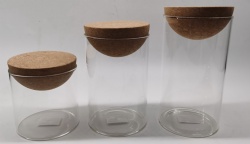 Glass Storage Jars with Cork Lids