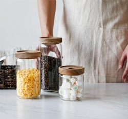 Glass Storage Container With Bamboo Lid