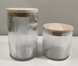 Glass Storage Jars With Airtight Wood Lids