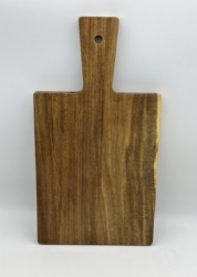 Acacia wood serving tray with handle rectangular
