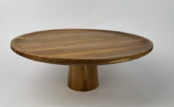 Acacia wood cake stand serving platter